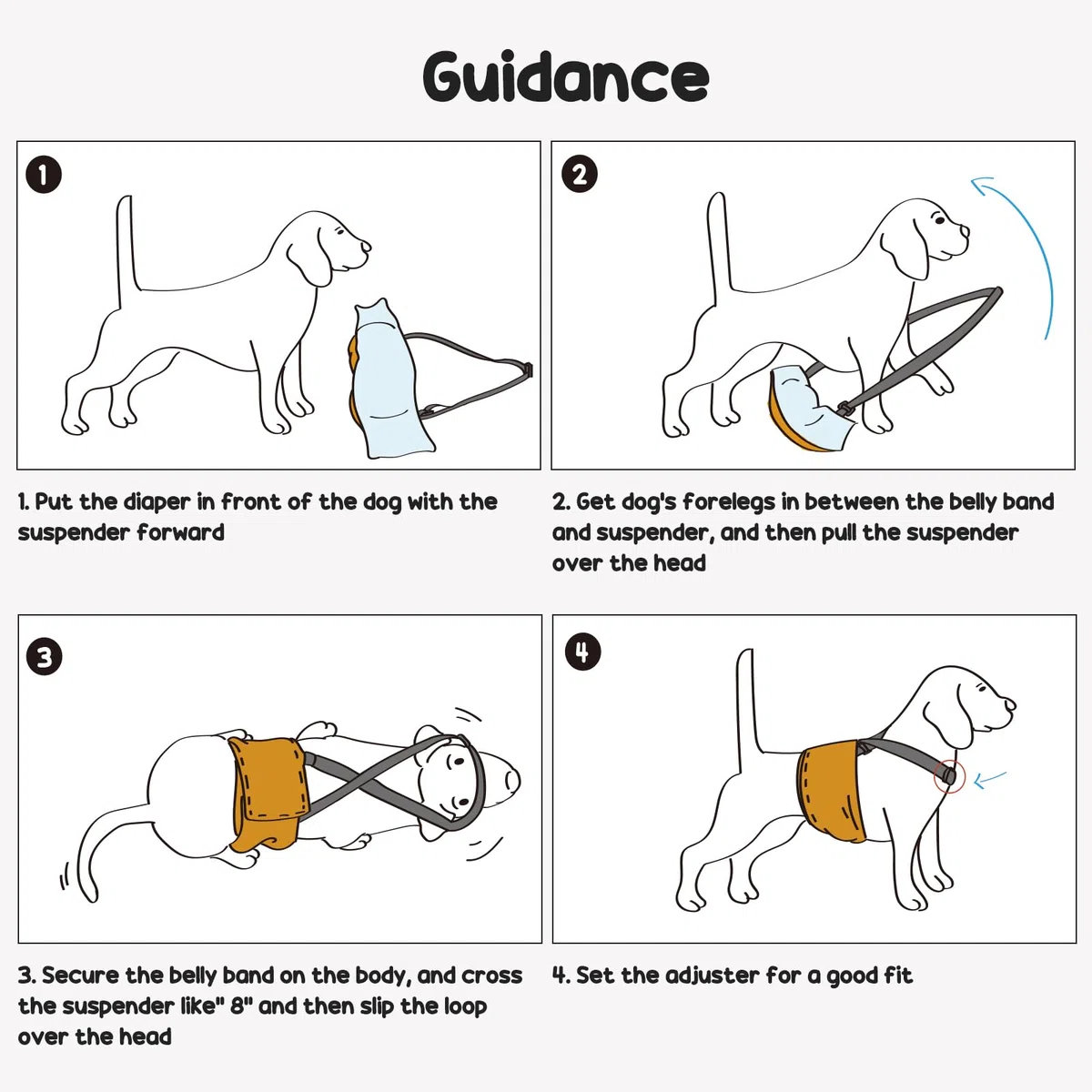 Avont Pannolini Cane Maschio 3 Pezzi Altamente Assorbenti, Impermeabile e Riutilizzabili Pannolini Per Cani Maschi con Bretelle Regolabili- XXL Nero/Grigio/Marrone