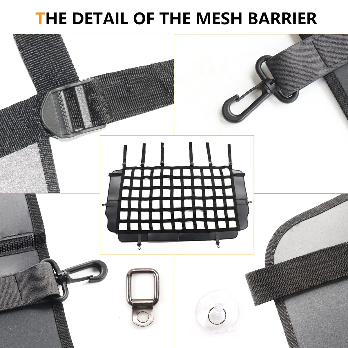 Barriera di sicurezza per cani per Jeep Wrangler JK JL 2007-2023 Accessori per 4 porte, dietro il sedile posteriore Pet Dog Covers Tronco Cargo Isolation Liner Net per Jeep Wrangler