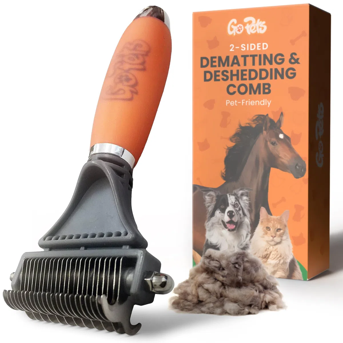 GoPets Pettine con rastrello professionale a 2 lati, per cani e gatti