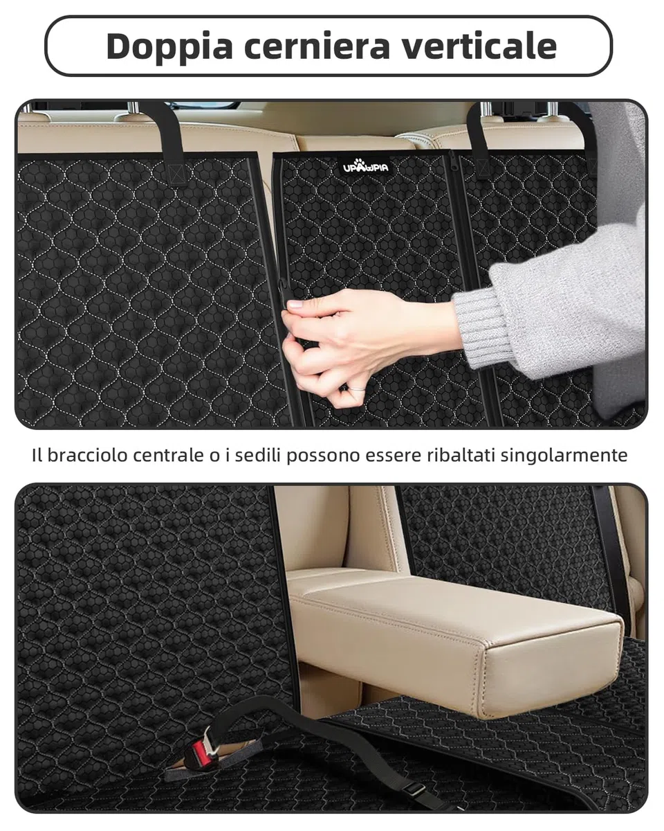 Coprisedile Auto per Cani Antiscivolo Impermeabile Copertura Sedili Auto per Cani Compatibile con Seggiolino Auto Copri Sedile Auto per Cani Bambini Adatto alla Maggior Parte delle Auto SUV