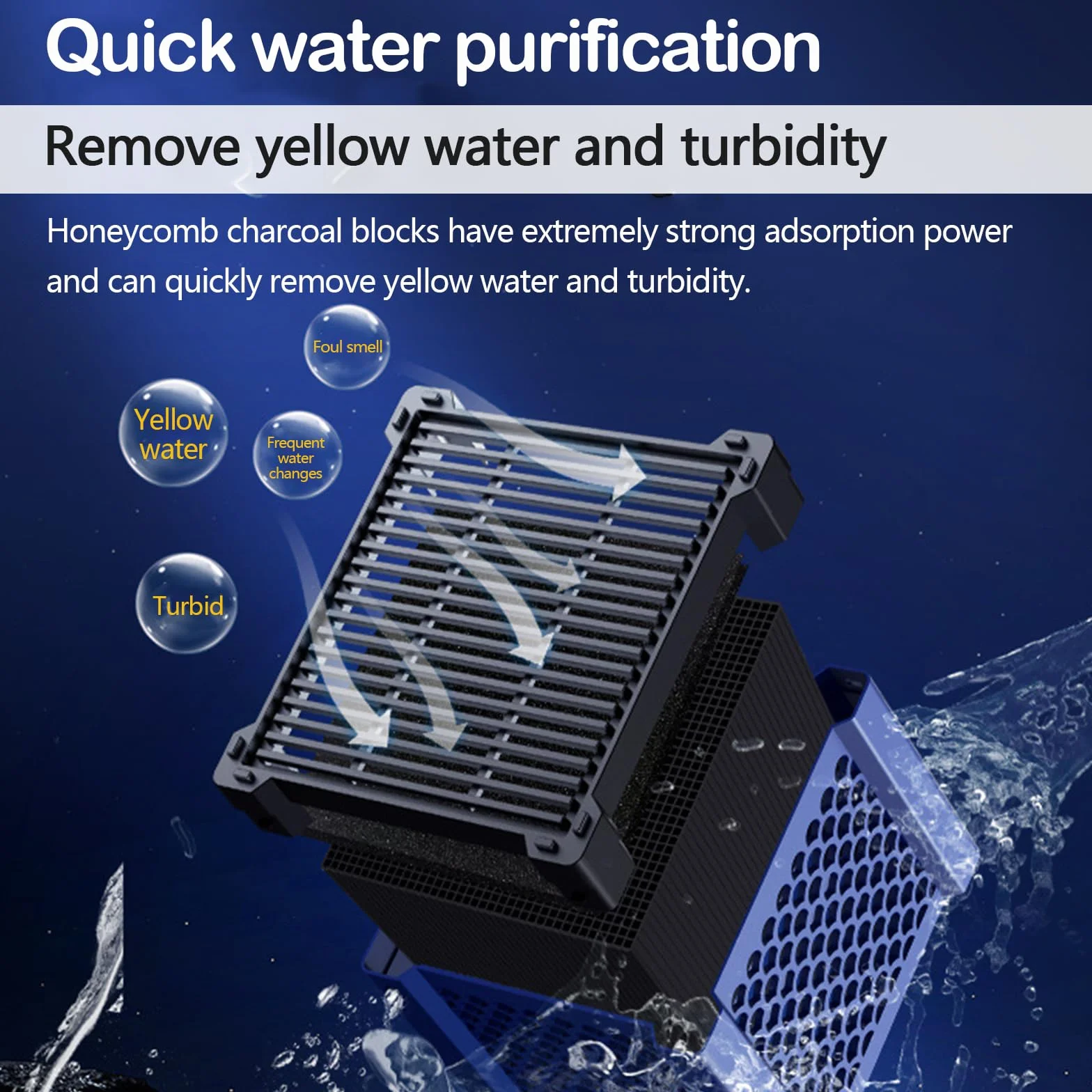 Set di 2 Cubetti Filtranti a Carbone Attivo, per Abbeveratoi per Cavalli Acquario e Laghetti, Filtro per Purificazione di Contaminanti e Odori, Filtro a Carbone Attivo per Purificazione dell'acqua