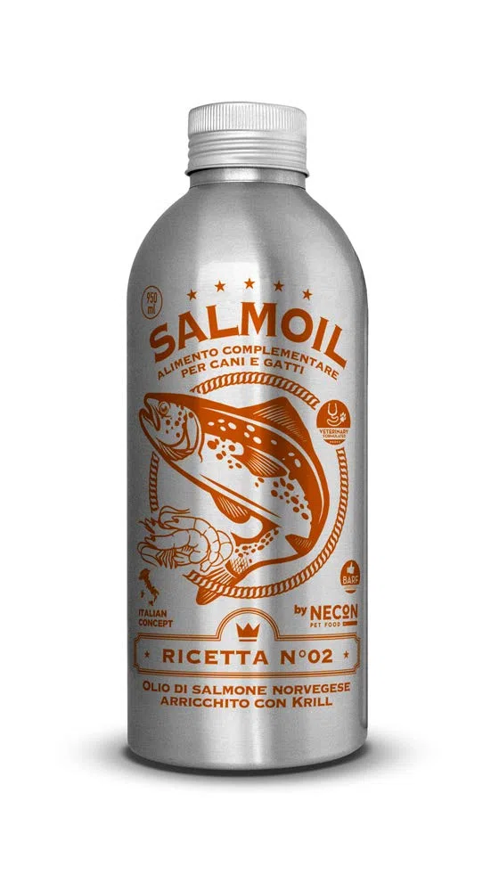 Salmoil Ricetta 2 Alimento Complementare per Cani e Gatti a Base di Olio di Salmone Norvegese e Krill - 950 ml