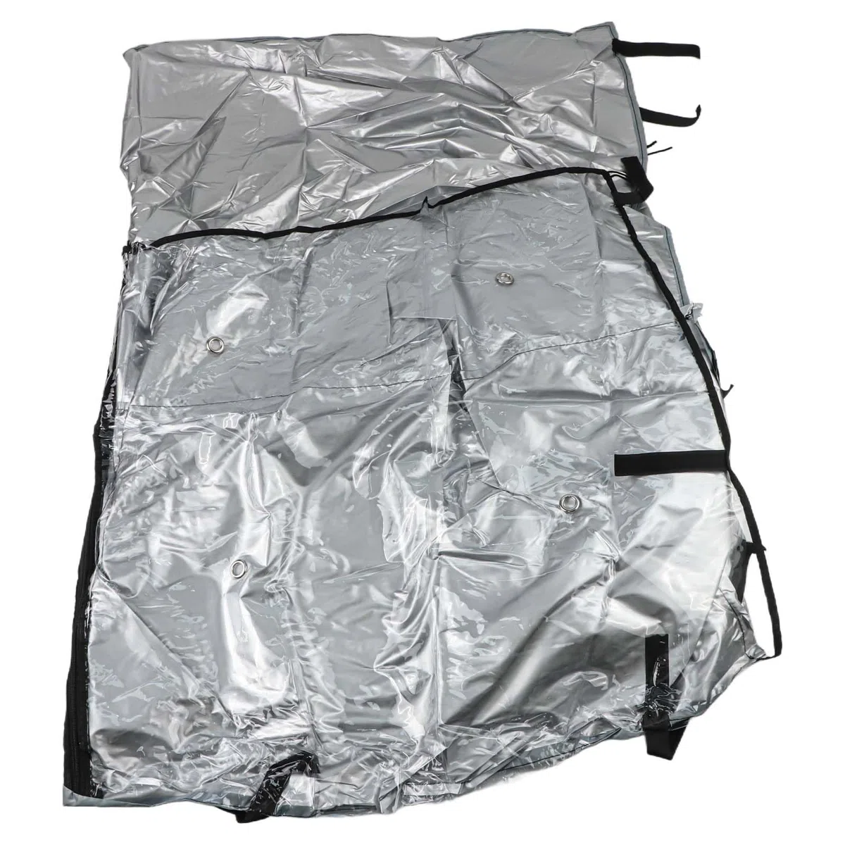 DAZZLEEX Copertura per conigliera triangolare in tessuto Oxford 210D, con cerniere, orlo regolabile con cordoncino, pieghevole, design trasparente (grigio, 147 x 52 x 86 cm)