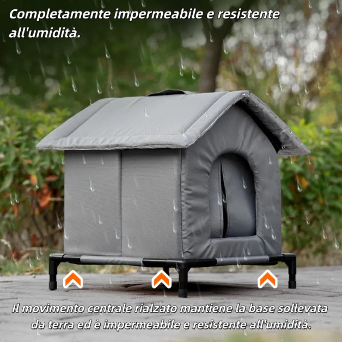 Cuccia Gatto Esterno Impermeabile e Isolata, Casetta Calda per Gatti per Inverno e Autunno con Base Sollevata