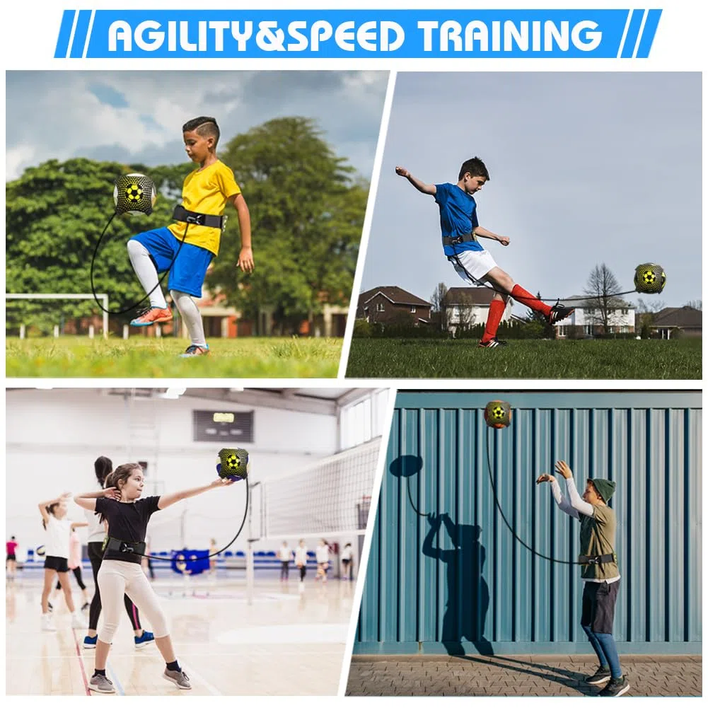 Attrezzatura per allenamento calcio per bambini, set di allenamento per agilità e velocità, scala di agilità 12 pioli 6 m, allenatore per calci, 12 coni a disco, kit per allenamento calcio