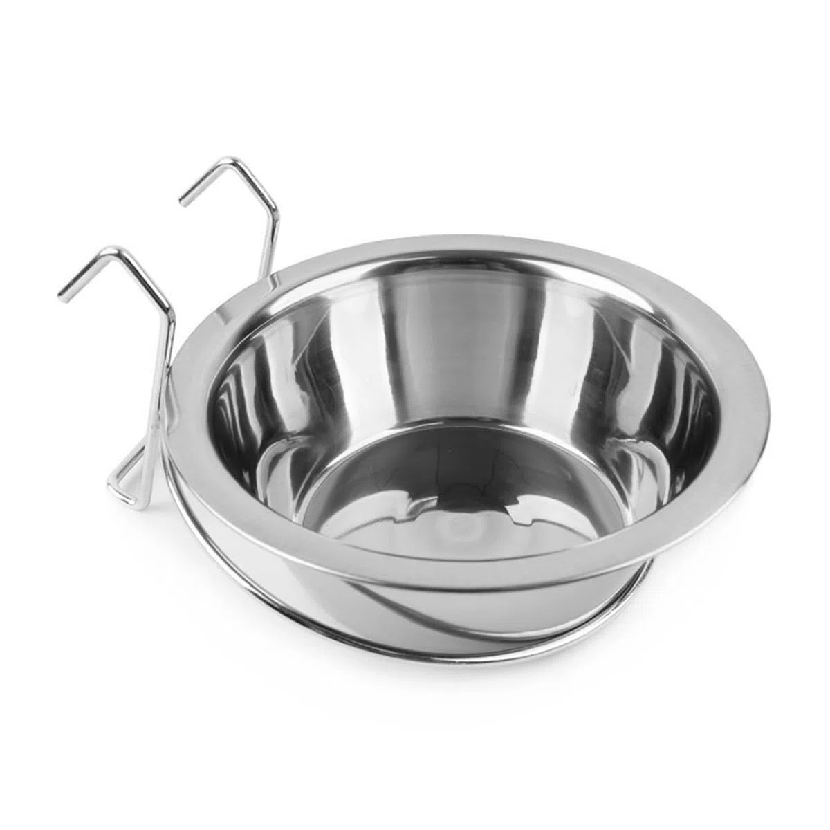 2 ciotole per animali domestici da appendere, in acciaio inox, con ganci per gabbie per uccelli, gabbia per cani, gatti, pappagalli, uccelli, conigli (16,5 cm)