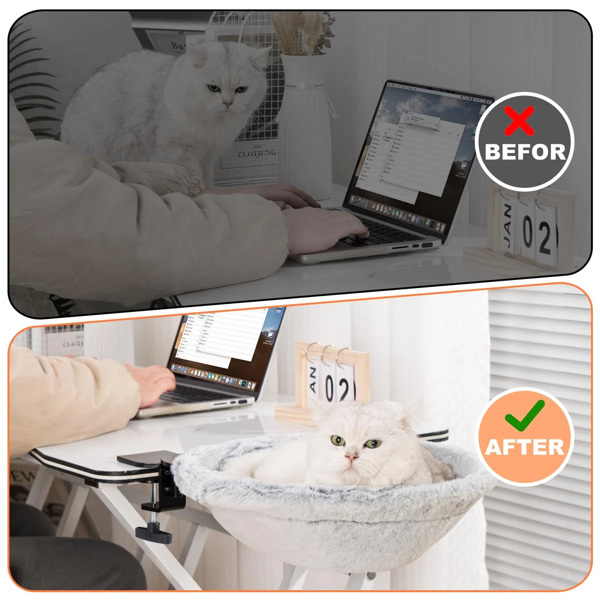 Uross Desk Cat Bed-Grey