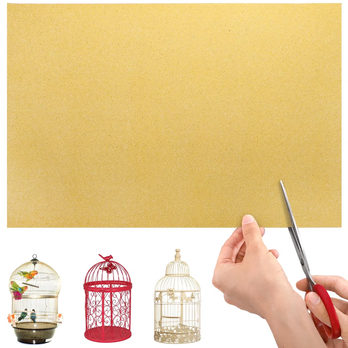 Okllen 50 Fogli di Carta per Gabbie per Uccelli, 27,9 x 43,2 cm, Accessori per la lettiera degli Animali Domestici, Carta vetrata per Gabbia di pappagalli