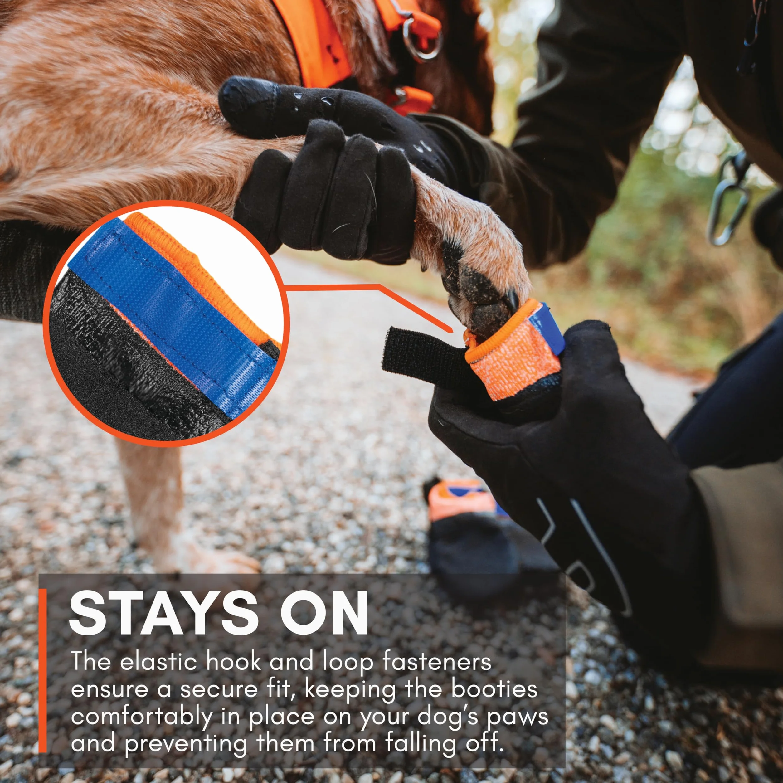 Non-Stop Dogwear Stivaletti protettivi (4 pezzi), nero/arancione - M