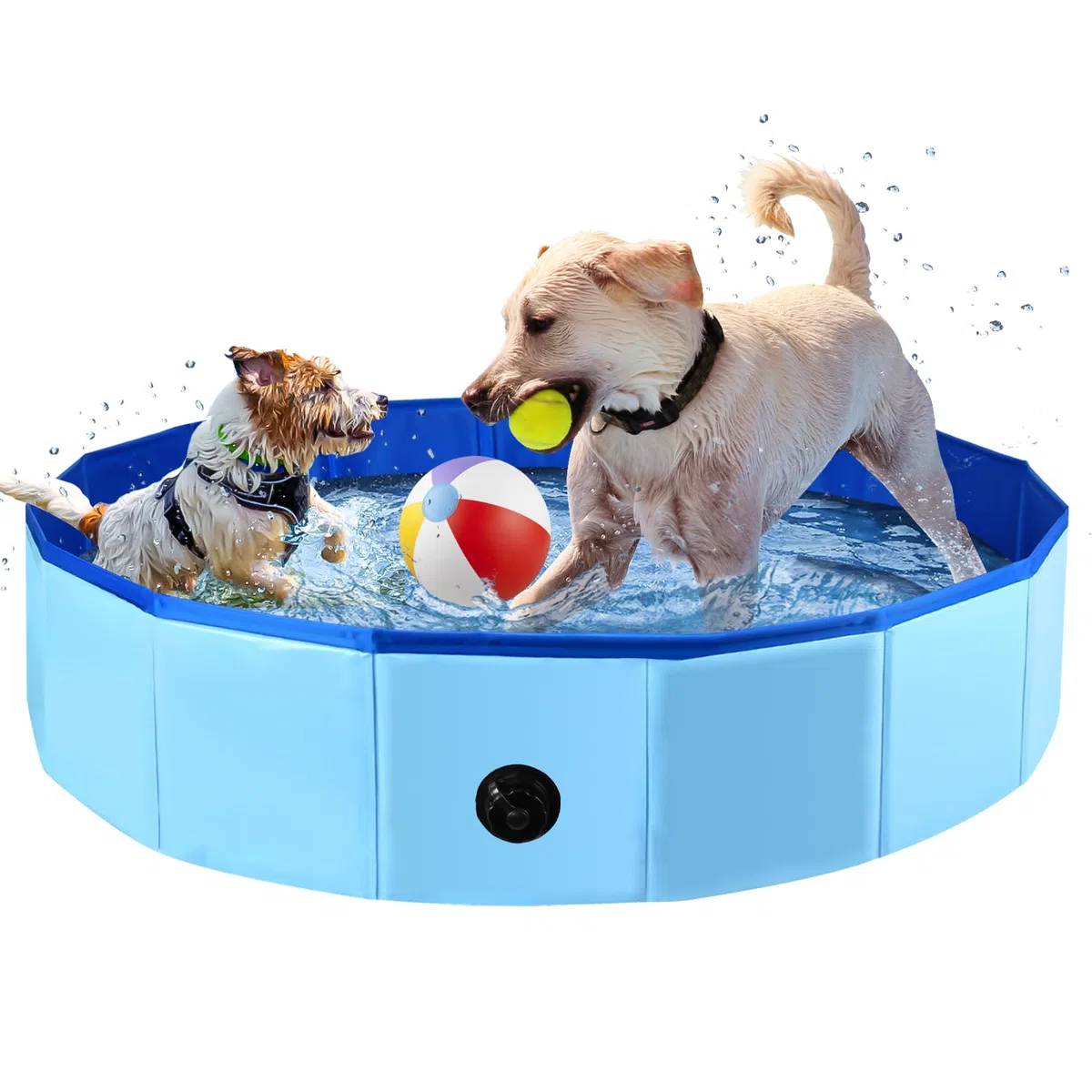 Piscina per cani 100x30cm, Piscina pieghevole per animali domestici, Piscina imbottita per cani blu portatile per bagno per cani, Vasca da bagno per cani in PVC portatile per cani di grossa taglia