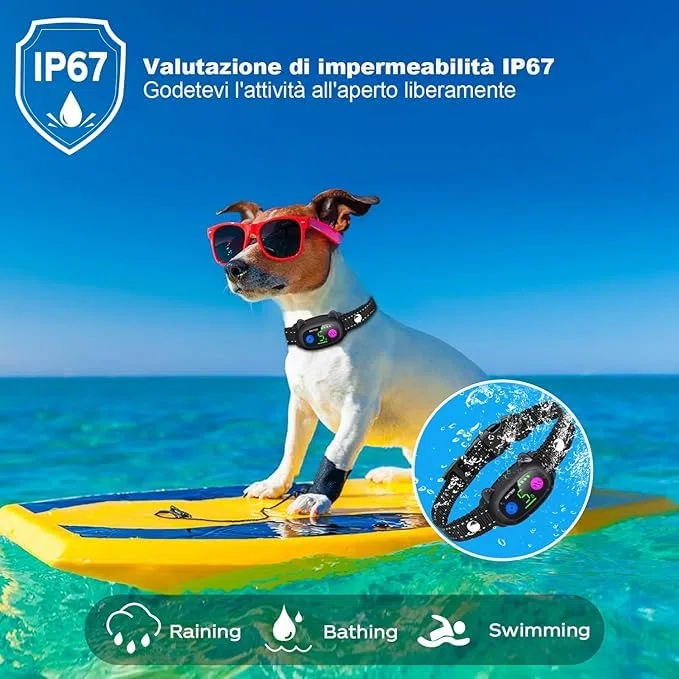 Collare Antiabbaio, con Modalità di Vibrazione e Segnale Acustico, per Cani di Piccola, Media e Grande Taglia 2.5-55kg Ricaricabile