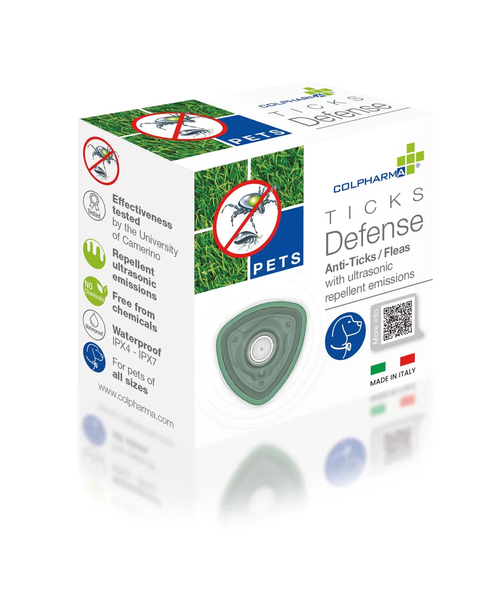 Colpharma Ticks Defense Pets Antizecche e Pulci per Animali – Repellente Ultrasuoni per Cani e Gatti