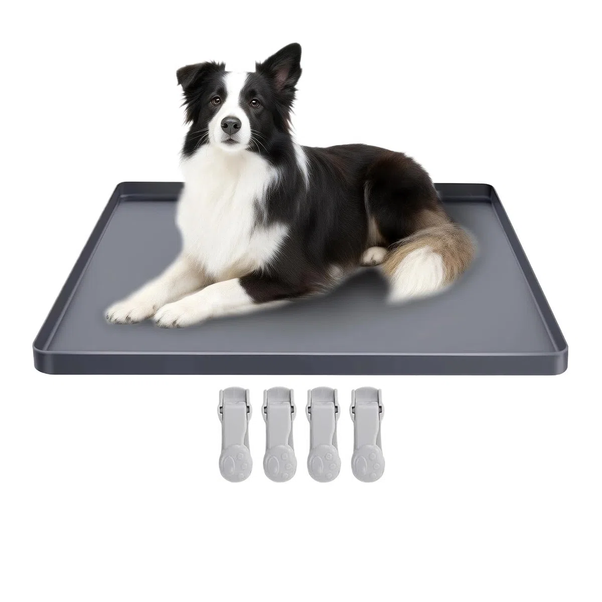 Genérico Vassoio di supporto per tappetino per urinare per cuccioli, base in silicone a prova di perdite, per addestramento, toilette per animali domestici, anti-fuoriuscite, con design a clip