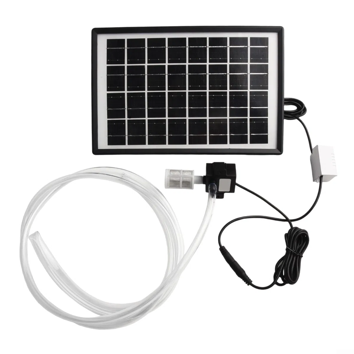 Kit pompa solare dell'acqua 6 W 9 V pannello 12 V, pompa sommergibile portata 240 l/h 2 m tubo filtro per stagno fontana acquario