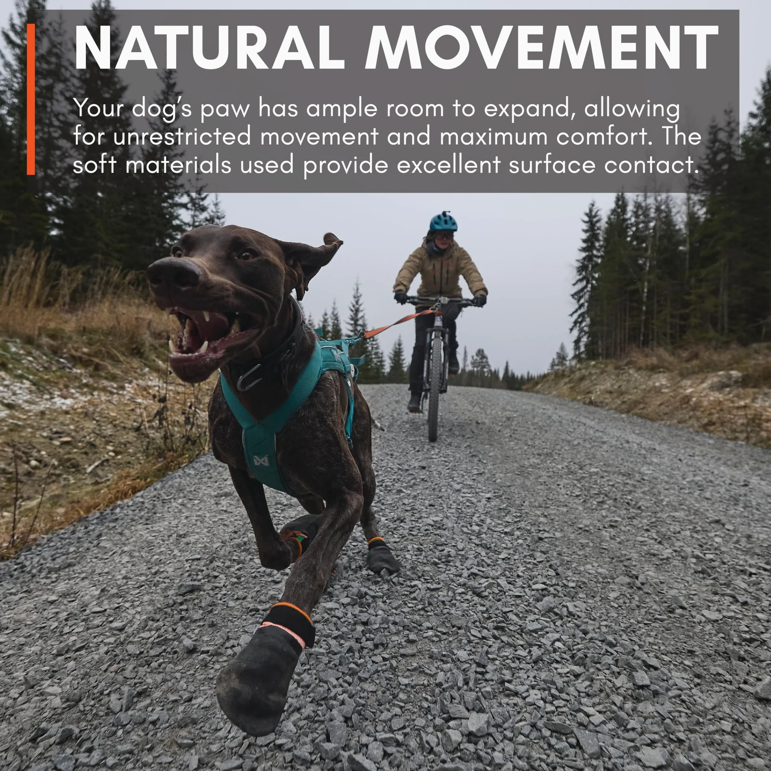 Non-Stop Dogwear Stivaletti protettivi (4 pezzi), nero/arancione - M