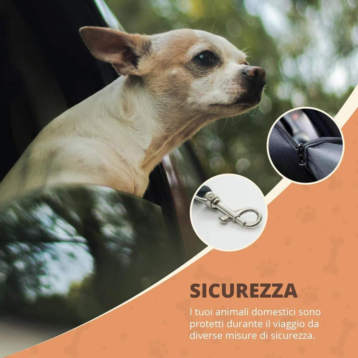 Coprisedile Auto per Cani 100% Impermeabile, Antigraffiato e Antiscivolo, Trasportino Auto incl. Guinzagli