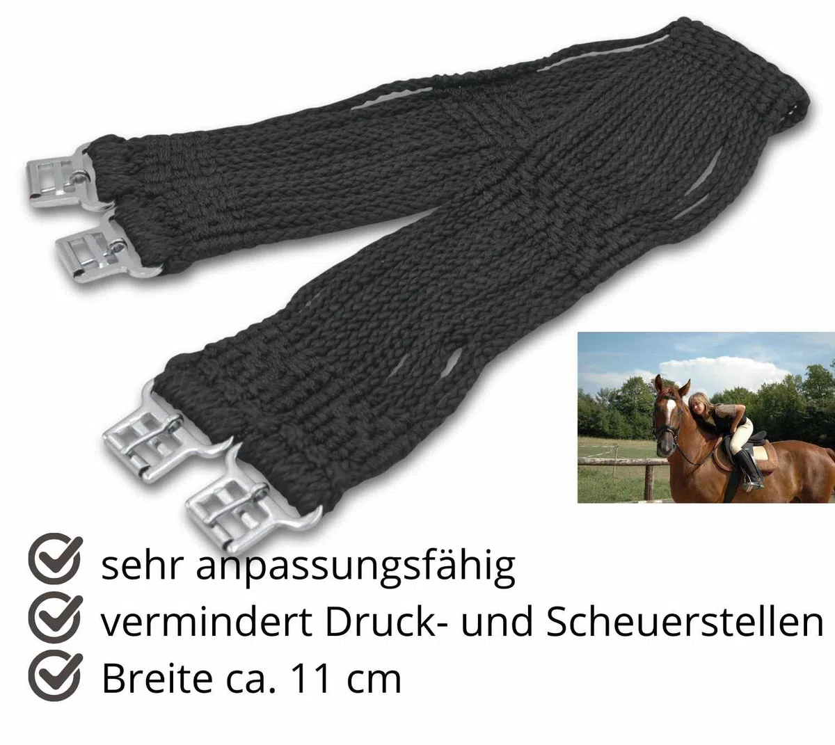 Sella SPEZZONI PER LA CINGHIA IN NYLON sottopancia per cavalli Pull