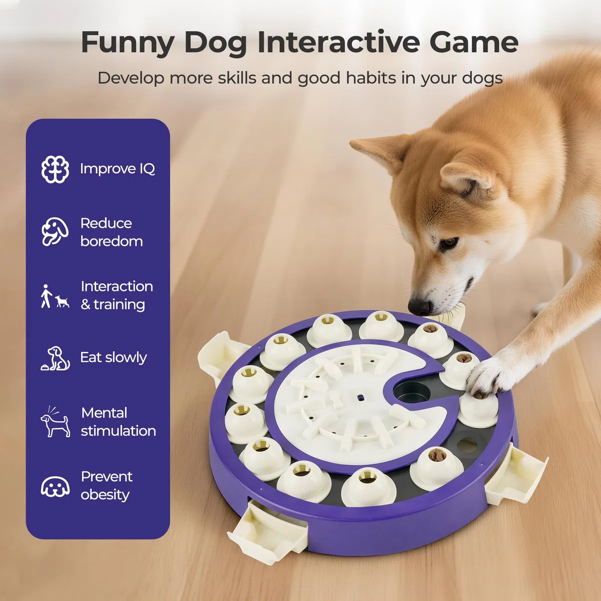 Giocattolo puzzle per cani, livello 3 in 1, giocattoli interattivi per cani, per la noia, erogazione di cibo per mangiatoia lenta, stimolazione mentale cerebrale, giochi per cani intelligenti di