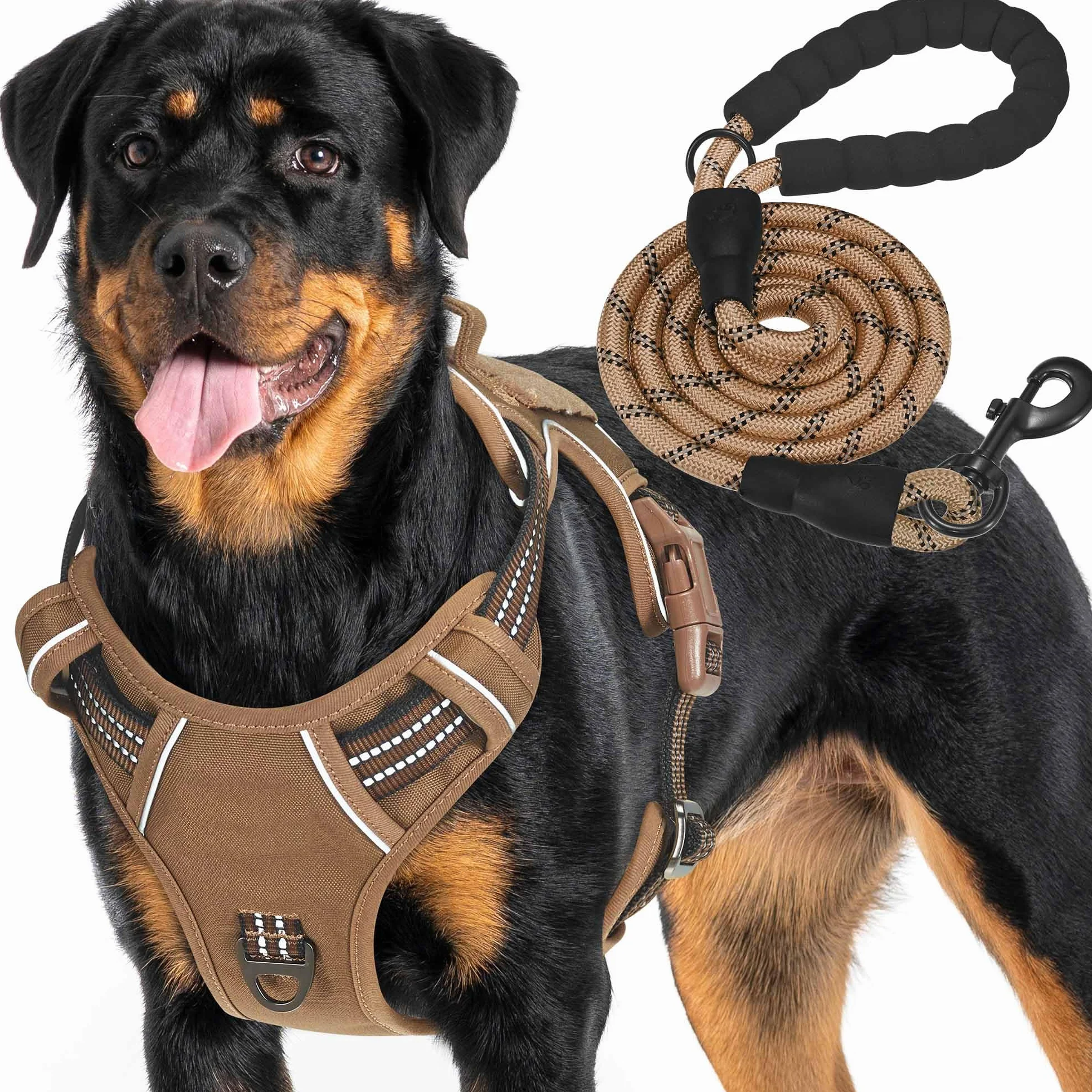 Haapaw - Pettorina tattica heavy duty per cani di grossa taglia, anti-tiro, regolabile, riflettente, per addestramento e servizio, facile da controllare, gilet militare per cani da lavoro