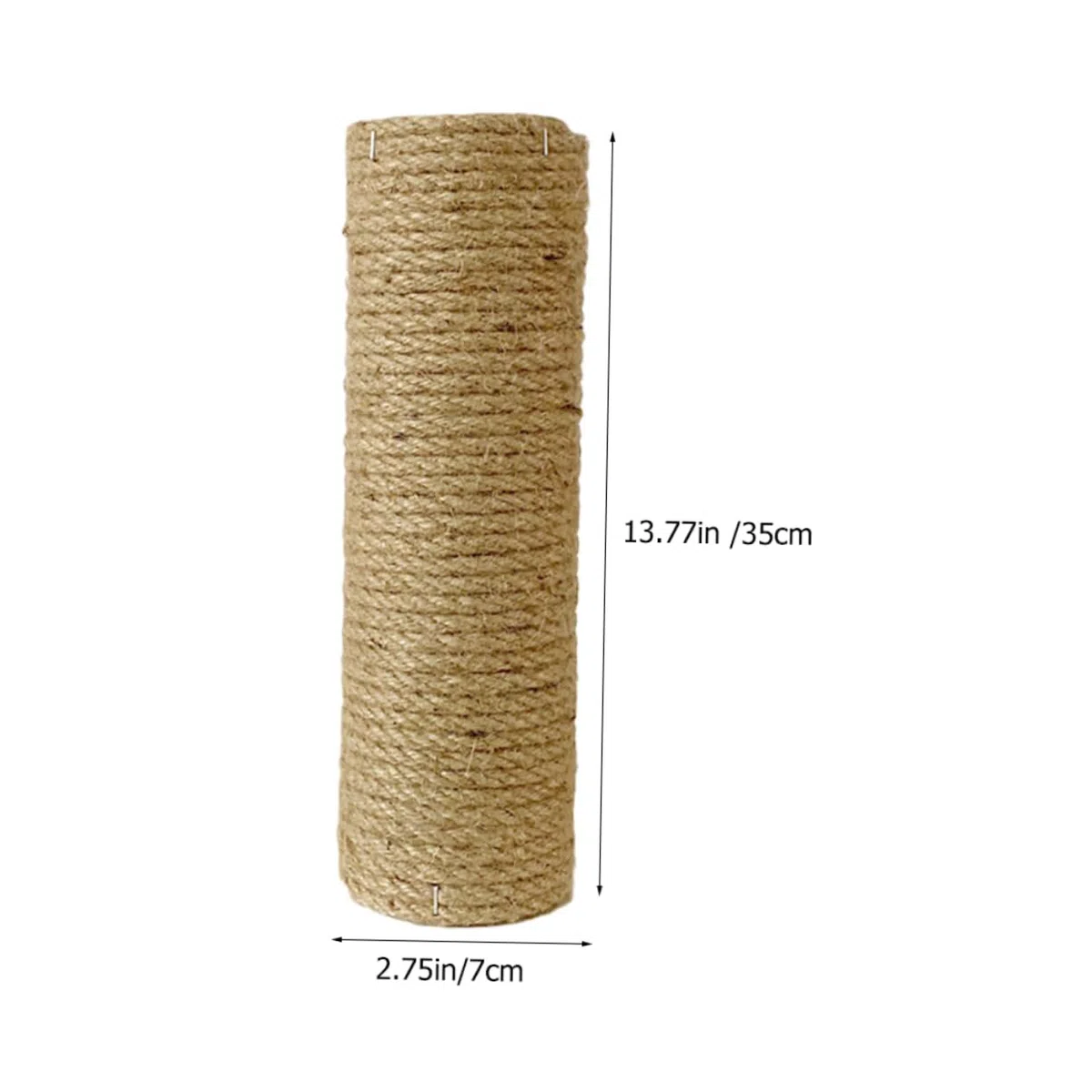 Tiragraffi Per Gatti Da Interno in Legno Pieno Corda Resistente ø 7 Cm x 35 Cm, Palo Verticale Sostitutivo Per Giochi e Arrampicata Di Mici Domestici