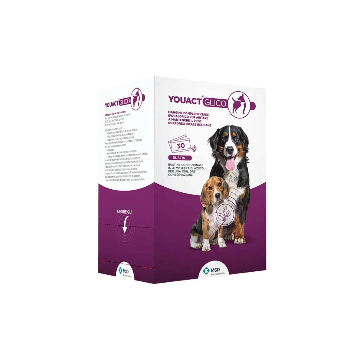 Glico 30 Bustine - Mangime Complementare Ipocalorico, Contribuisce al Mantenimento del Peso Corporeo Ideale, Contribuendo A Ridurre I Rischi Associati al Sovrappeso E All'Obesità del Cane.