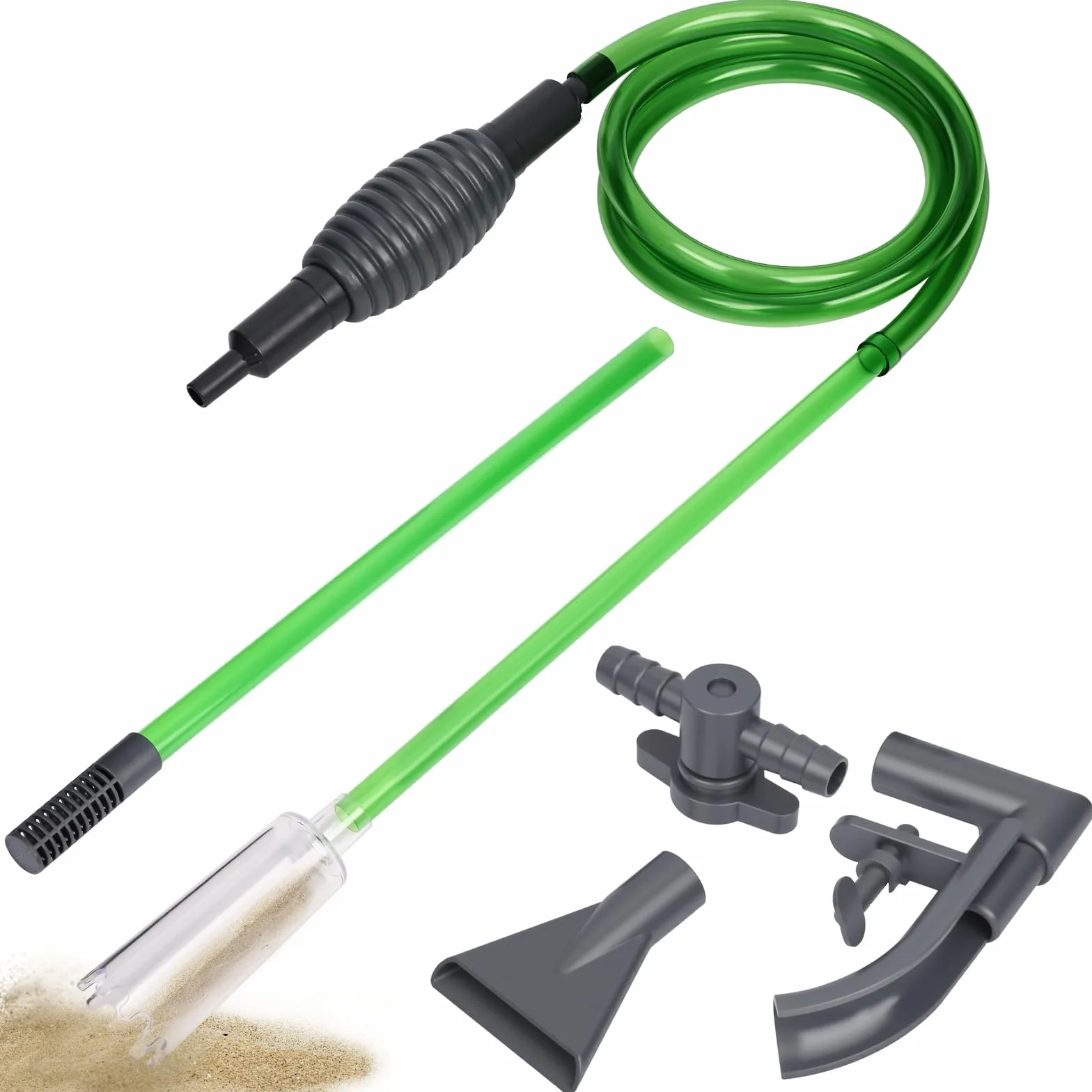 GuKKK Pulizia Acquario Ghiaia, Detergente per Acquario Accessori, Detergente per Ghiaia per Acquari Kit con Sifone, per Il Cambio dell'Acqua dell'acquario e la Pulizia della Sabbia dell'acquario