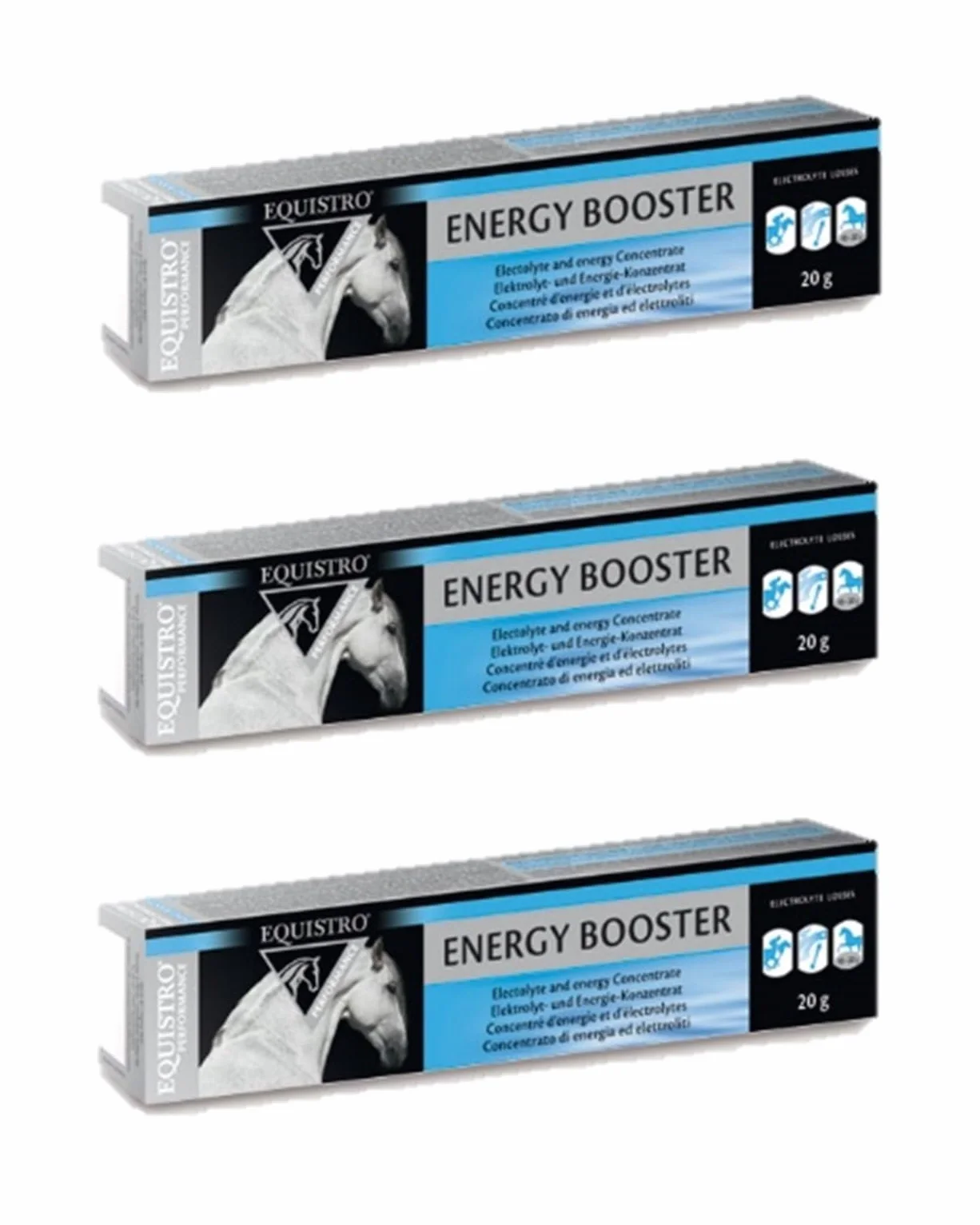 EQUISTRO® Energy Booster | Confezione Tripla | 3 x 20 g | Mangime complementare per cavalli | Nutrienti altamente concentrati per la resistenza e le prestazioni | Qualità premium