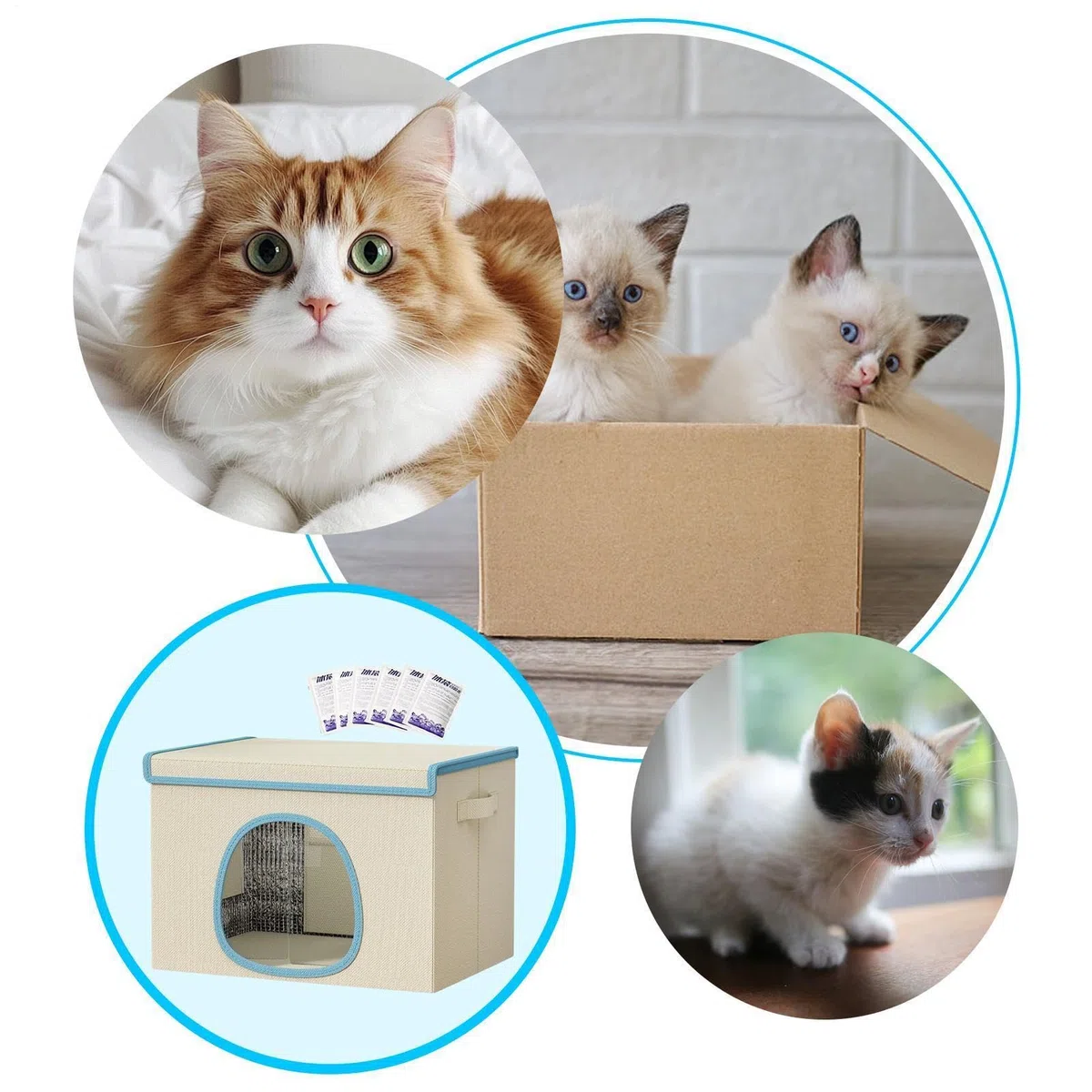 Cuccia rinfrescante per gatti, per cani con 6 mattonelle di ghiaccio, rifugio freddo per cani, per genitori di animali domestici, addestramento, appartamento, casa, ufficio, camera da