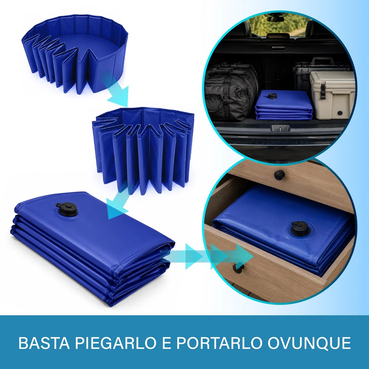 Piscina per cani pieghevole Veddelholzer (L) 120 x 30 cm Antiscivolo – Piscina per cani robusta, salvaspazio e stabile, ideale per giardino e balcone, montaggio rapido senza gonfiaggio, per cani