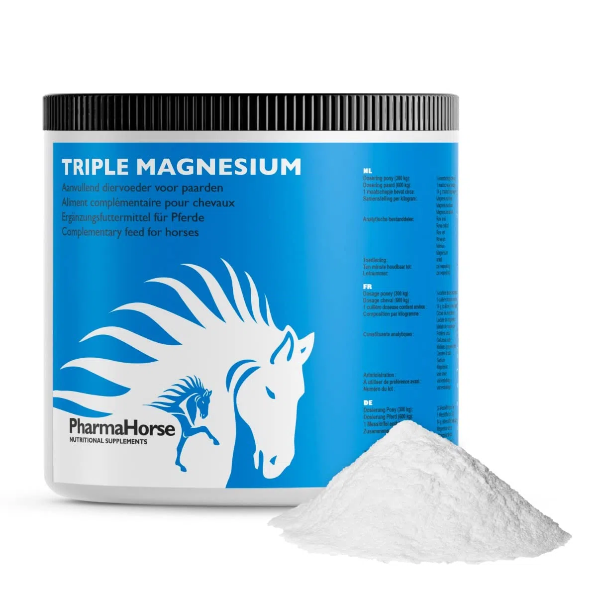 PharmaHorse Triplo Magnesio | Sistema Nervoso | Ossa e Muscoli | 100% Senza Doping | 500 Grammi