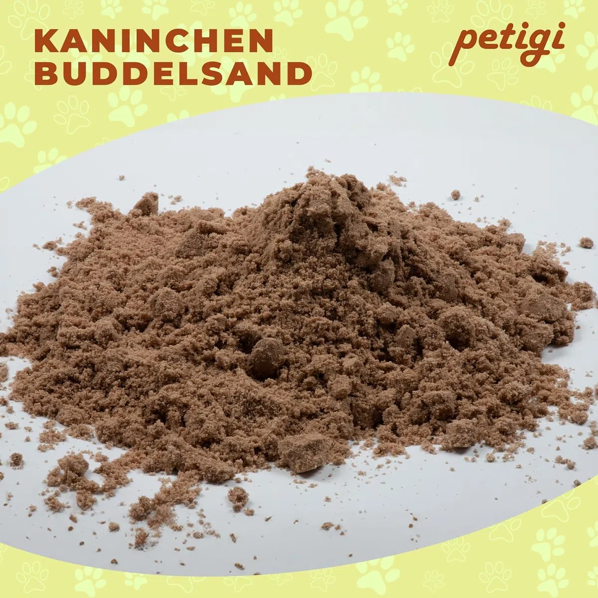 Petigi Coniglio Buddelsand, 25 kg, per cassette di conigli, conigli, cincillà, per zampe sensibili, senza additivi chimici e impurità, senza argilla