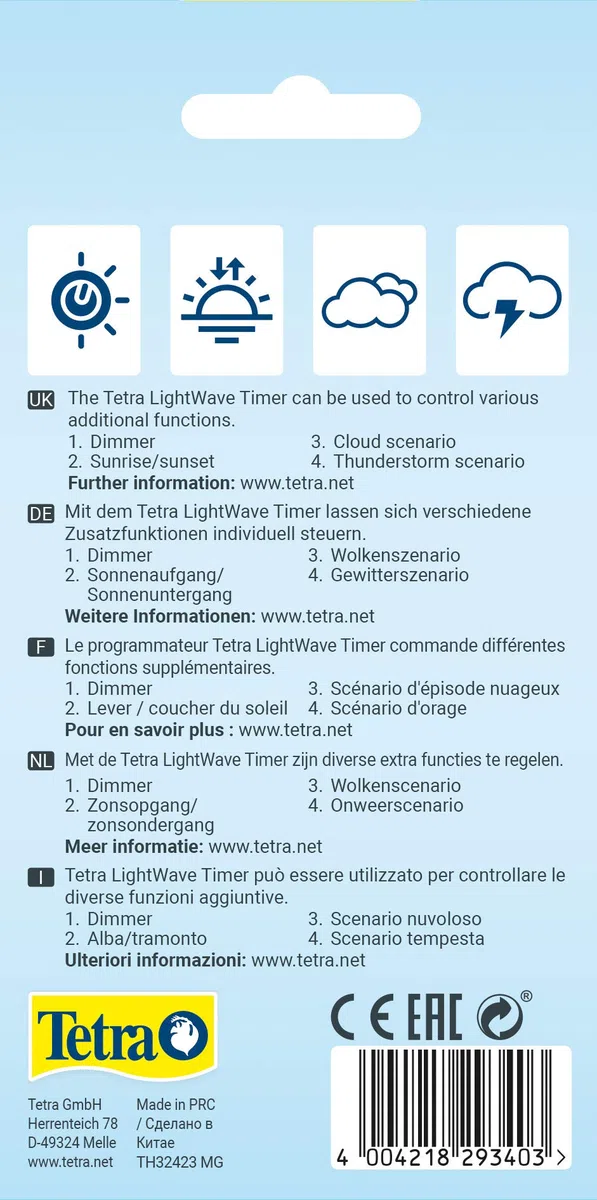Tetra Lightwave Timer, Adatto per Luci a LED Lightwave