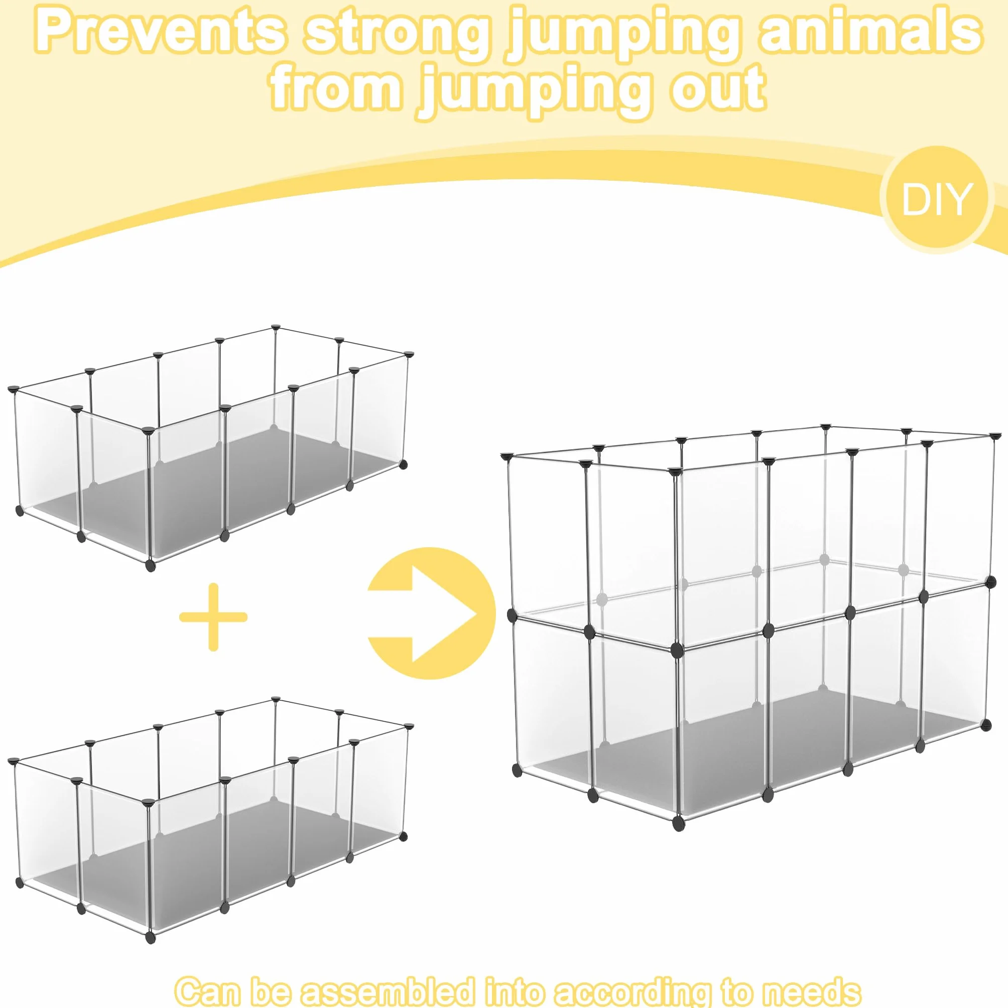 NAIZY Recinto per Animali 12Pcs Recinzione 143x73x46cm con Tappetino Recinzione per Cuccioli Bianco Recinzione per Piccoli Animali 35x45cm per Pezzo Recinzione per Animali da Cortile Fai-da-Te