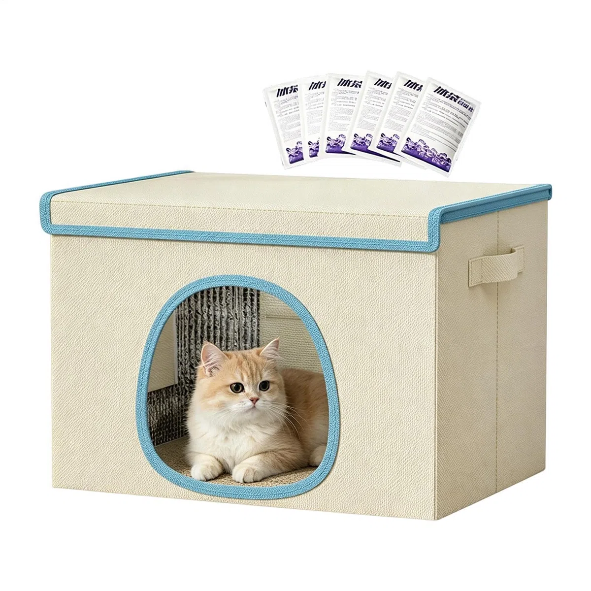 Cuccia rinfrescante per gatti, per cani con 6 mattonelle di ghiaccio, rifugio freddo per cani, per genitori di animali domestici, addestramento, appartamento, casa, ufficio, camera da