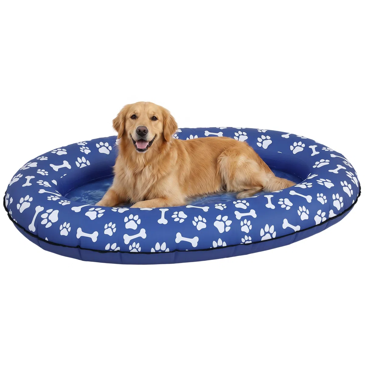 PawHut Galleggiante per Cani 155x104x25 cm, capacità di 40 kg, Galleggiante Gonfiabile Pieghevole con Doppie Maniglie per Cani