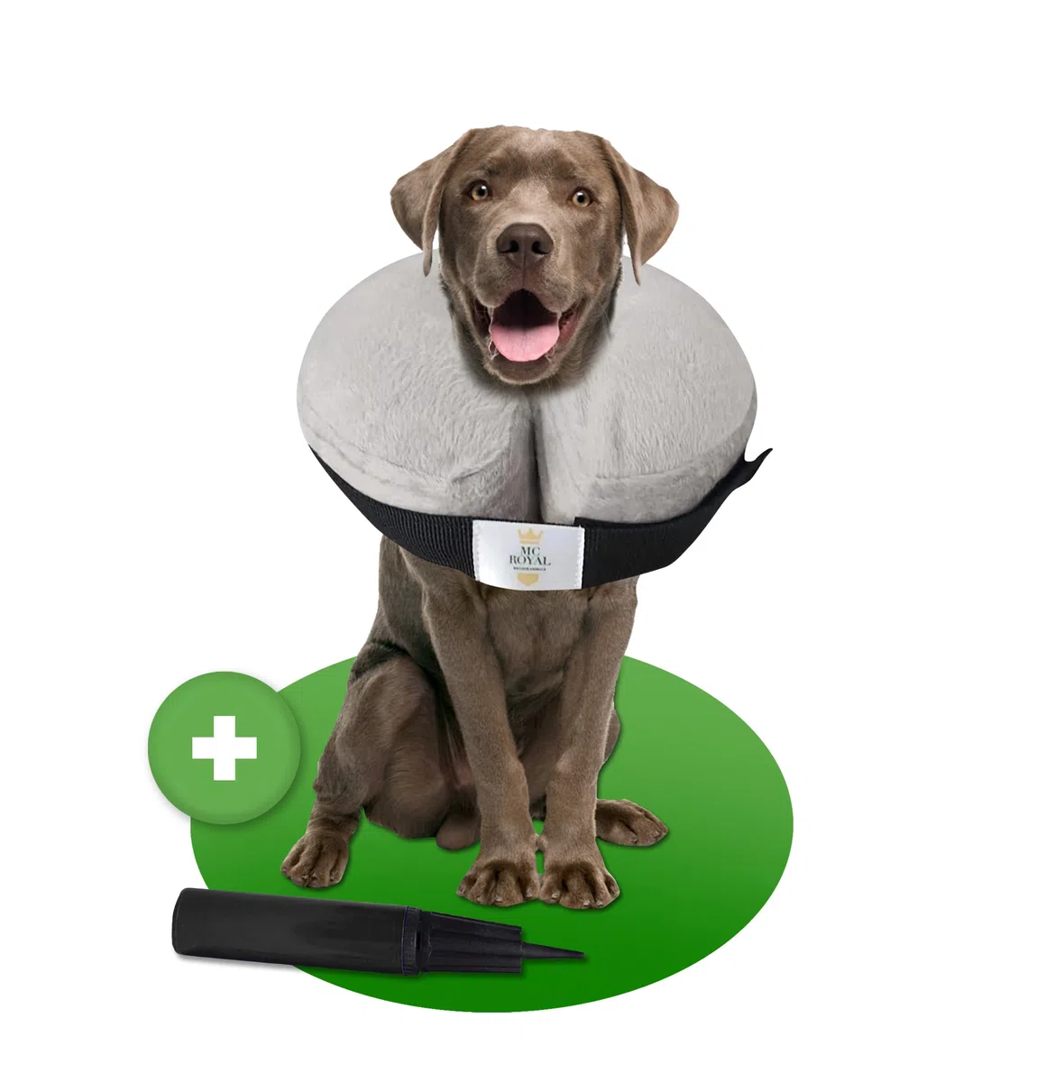 MC-Royal Nuovo: Collare Premium - Collare Gonfiabile per Cani e Gatti [Protezione Affidabile] - Protezione dalle Perdite del Cane - Collare di Protezione del Cane (Grigio)