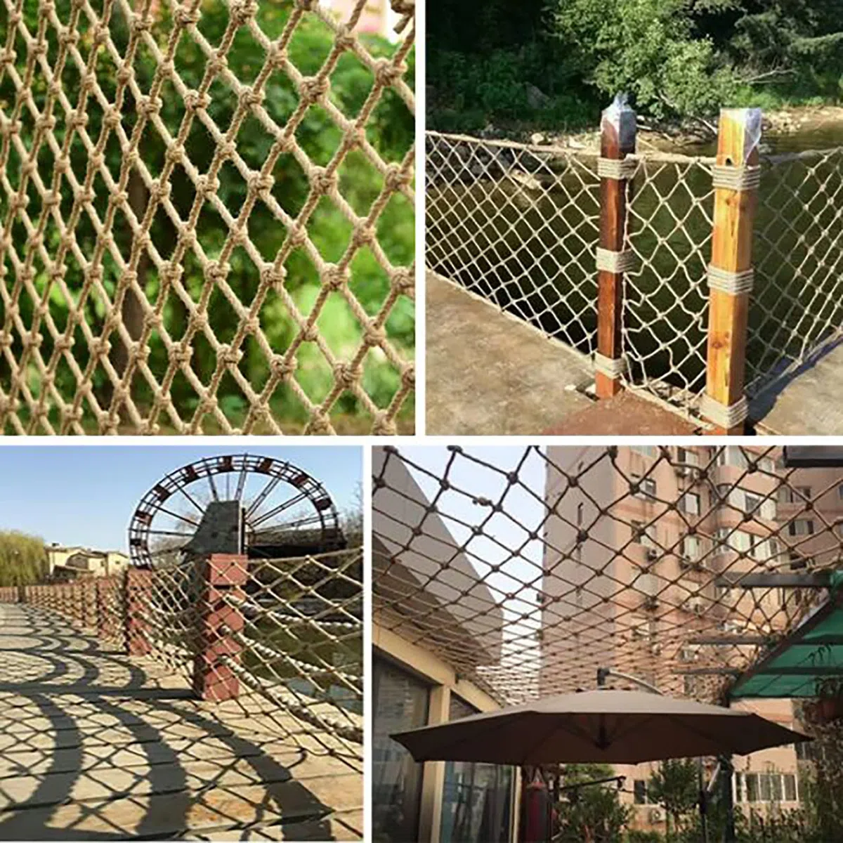 AMAKAA Net di Corda, Rete di Sicurezza del Parco Giochi, Larghezza della Mesh 6 Cm, Spessore della Corda 4 Mm, Varie Dimensioni Opzionali(Size:2x2m)