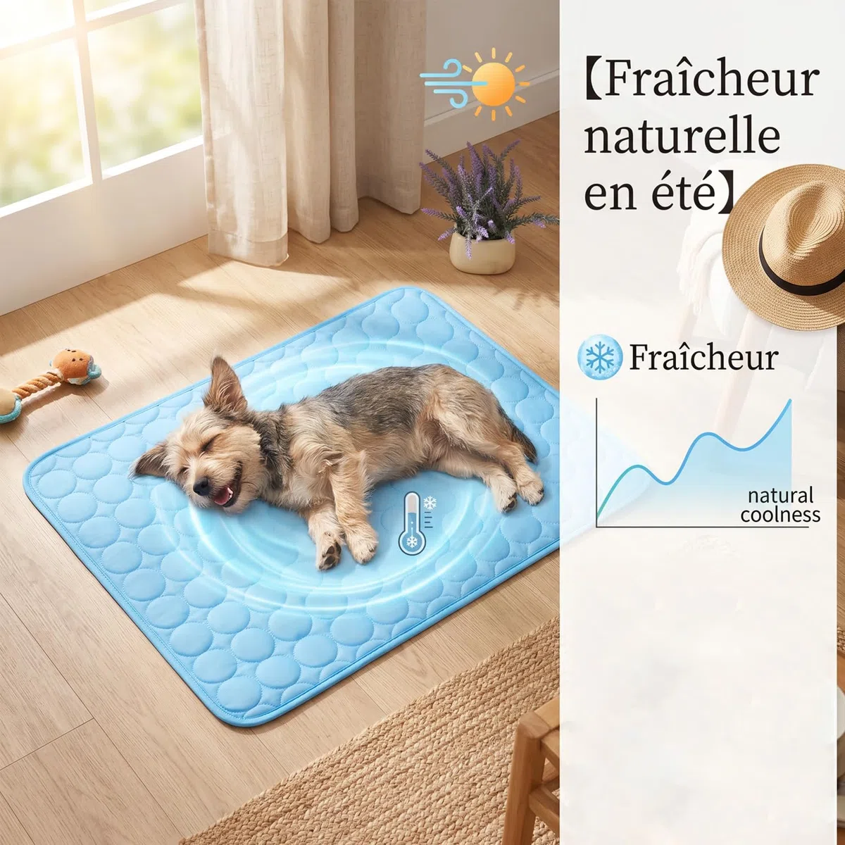 Generico Coolnap Tappetino Rinfrescante per Cani | Il Tappetino Che Rimane Fresco — Anche Dopo Ore Sotto il Tuo Cane. Tappetino Estivo Coolnap: Morbido e Confortevole per Cani, Blu (M)