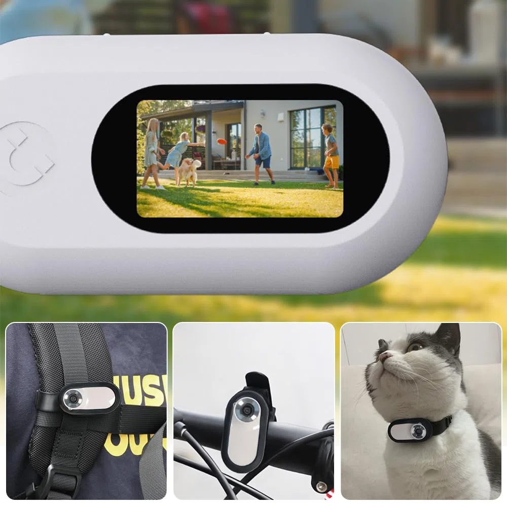 Collar Per Telecamera Per Gatti, Animali Domestici Multifunzionali Hd 1080p Cats Tracker, Fotocamera Sportiva Per Animali Domestici a 170 ° Con Schermo Lcd Da 0,96 Pollici