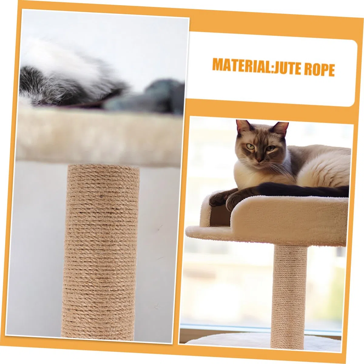 Abaodam Ricambi Tiragraffi per Gatti 2pezzi Corda di Juta, Tiragraffi Gatto Verticale Robusto e Facile da Sostituire, per Appartamenti e Piccoli Spazi