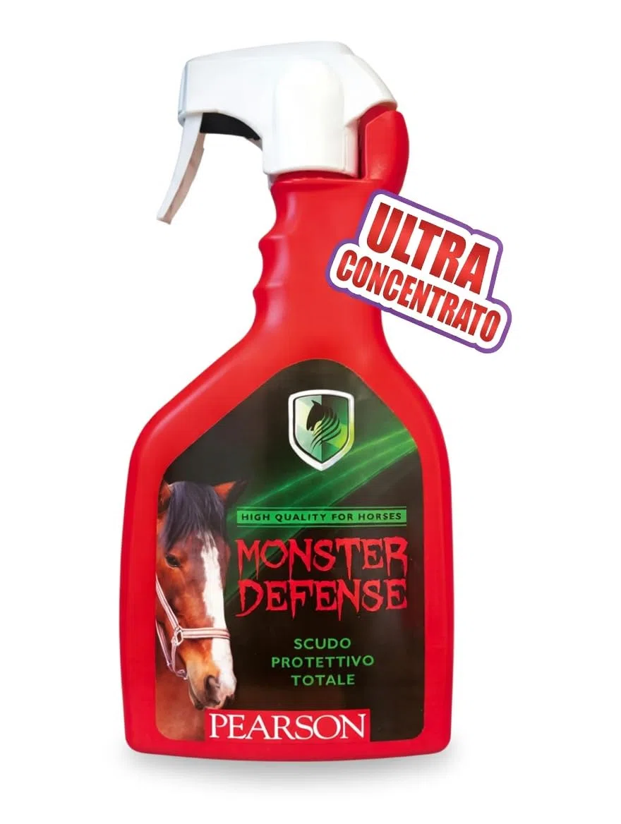 Repellente Zanzare Cavallo Monster Defense Pearson 700ml, Spray Antizanzare, Spray contro Mosche e Cimici, con Olio di Neem Concentrato, funziona anche su Cavallo Sudato