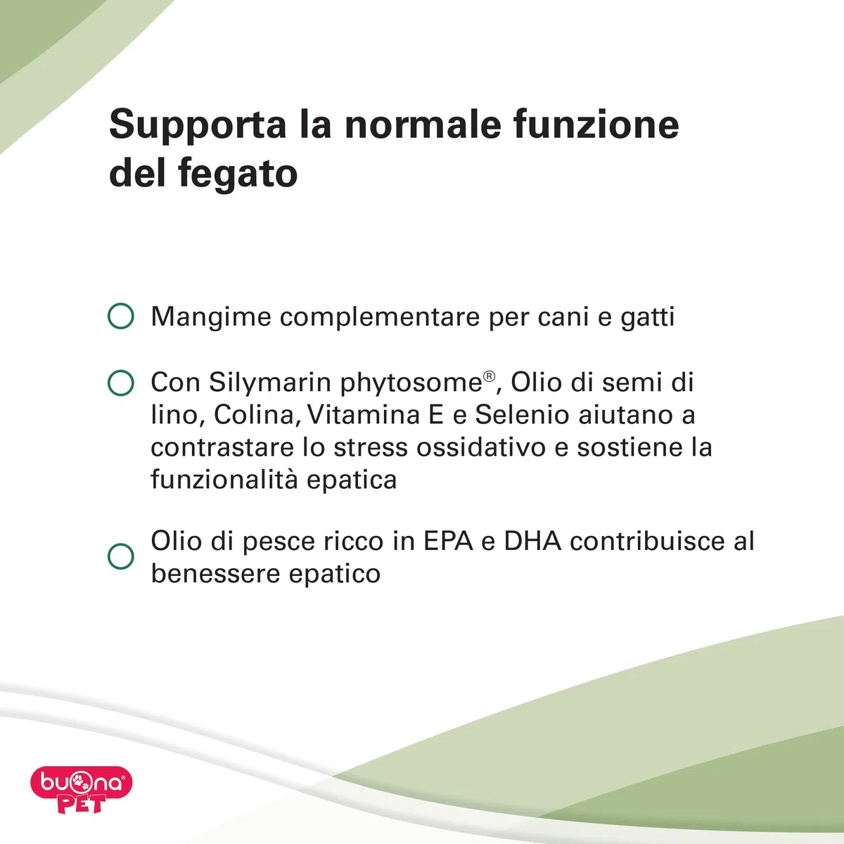 Epatina Flacone Buona Pet Cani e Gatti 60 g con Siringa, Supporta la funzione del fegato con Sylimarin phytosome®, Colina, Vitamina E, Selenio e Olio di semi di Lino, Olio di Pesce, fonte di EPA e DHA