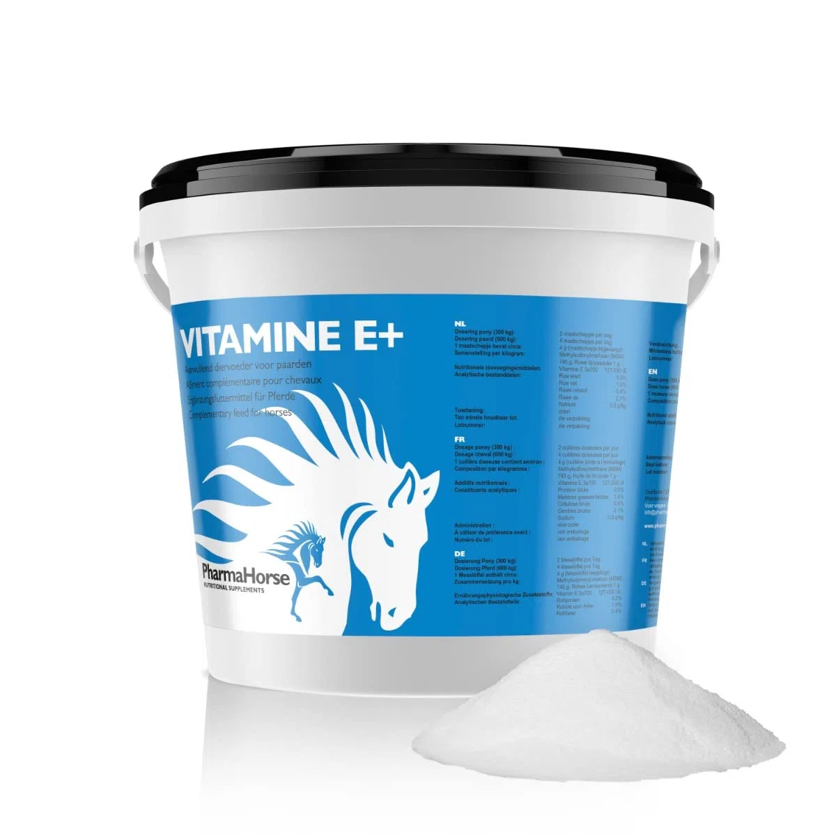 PharmaHorse Vitamina E+ | Sistema immunitario Naturale | 100% Senza doping | Alto dosaggio | 1000 Grammi