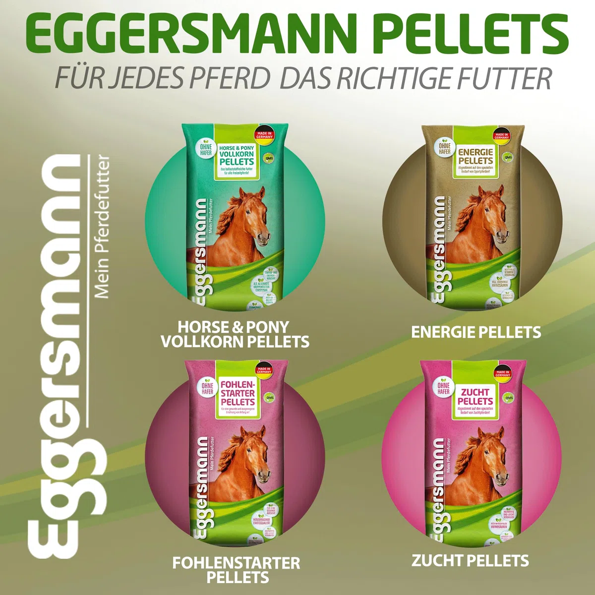 Eggersmann Mein Pferdefutter Combi Pellets 10 mm 25 kg – Mangime misto pelletizzato per cavalli e pony – Complemento ideale per l'alimentazione di avena e fieno – cibo per cavalli riduce le proteine e