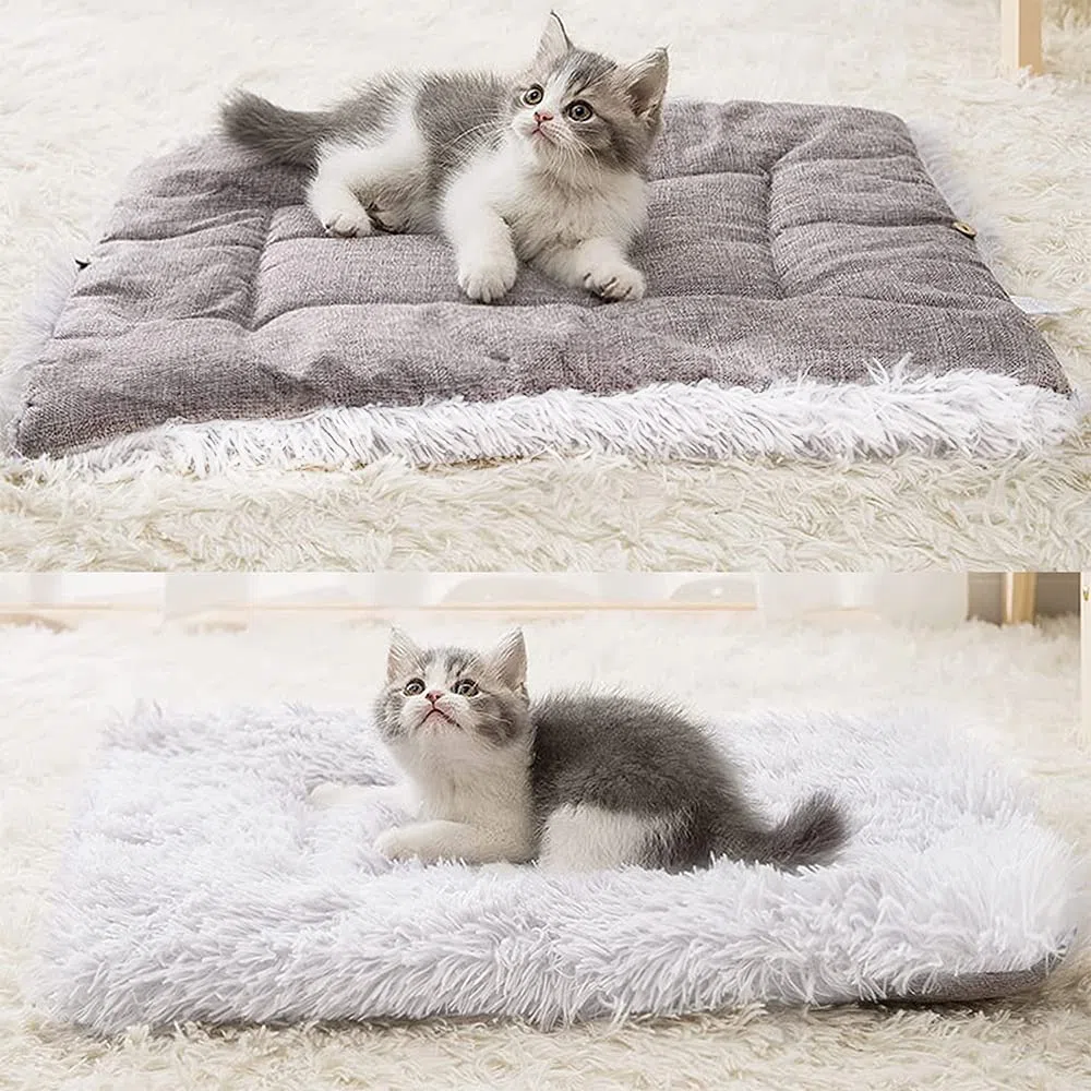 Letto per Cani, Cuccia per Gatti, 2in1 Cuccia per Gatti, Cuccia Pieghevole per Animali Domestici, Lavabile, 61x51cm, per Gattini Indoor e Outdoor, Cuccioli e Piccoli Animali (Bianco)