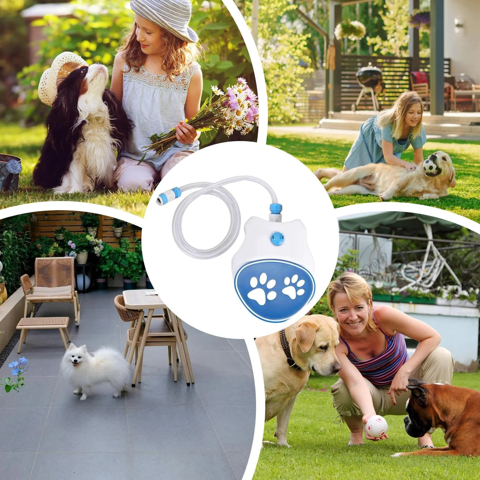 Pet Sprinkler – Dispenser interattivo per giochi d'acqua per cani | Fontana a pedale facile da collegare, giocattolo di idratazione per cortile esterno, gioco d'acqua di raffreddamento, fornitura di