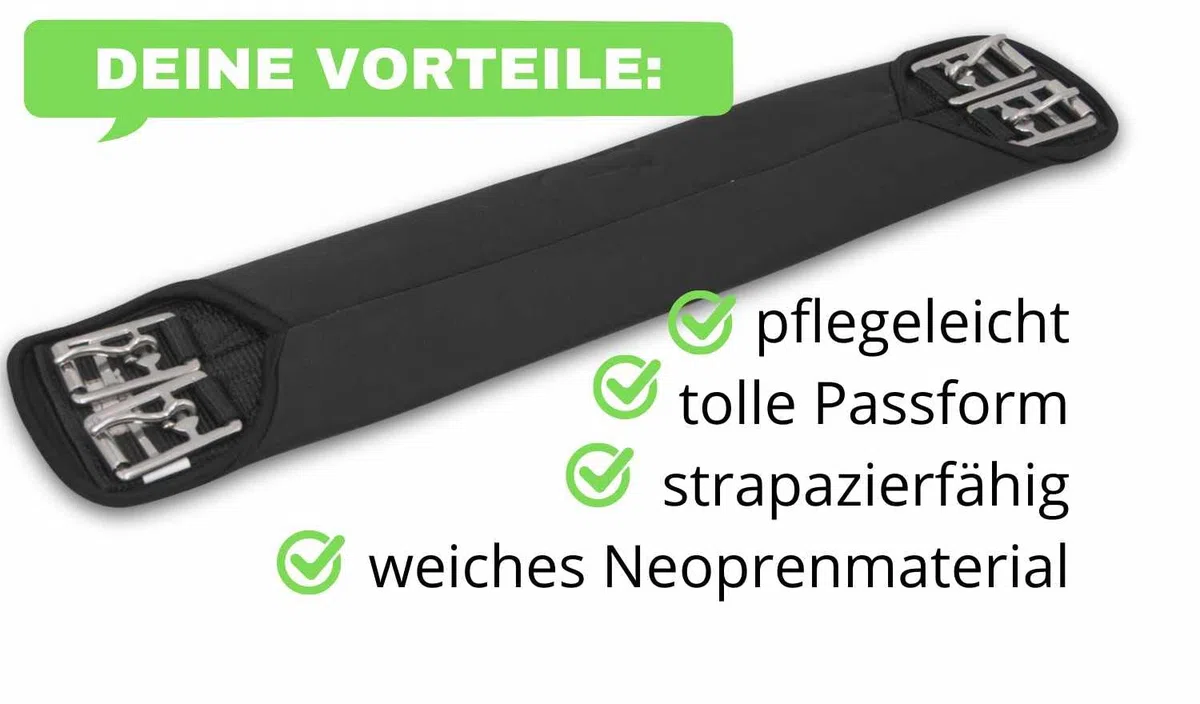 Amesbichler AMKA - Tracolla per sella in neoprene, per equitazione, colore: nero