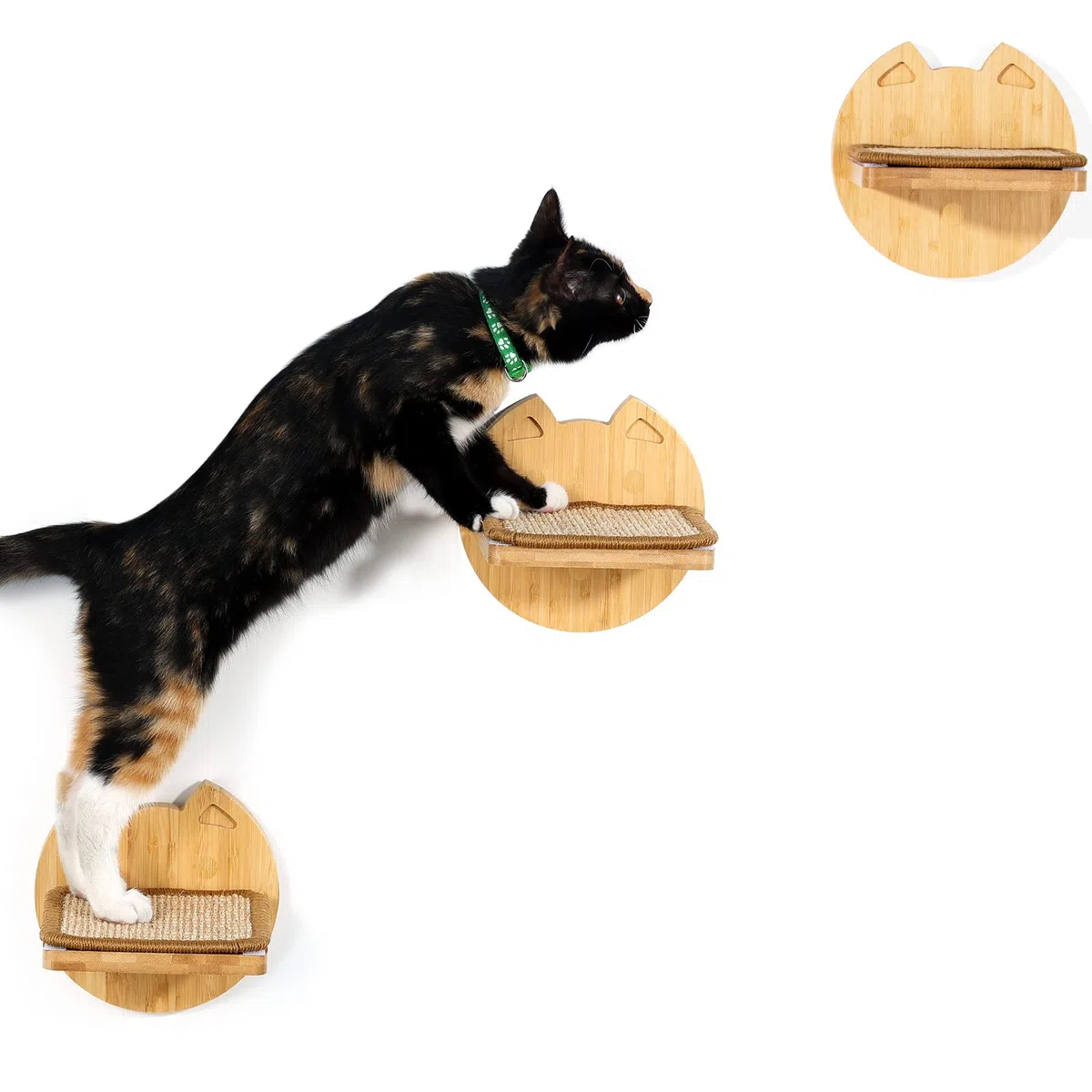 Yangbaga Set di 3 Scale per Gatti - Parete di Arrampicata Con Gradini 18x16 cm in Beige - Passerella e Scala per Gatti
