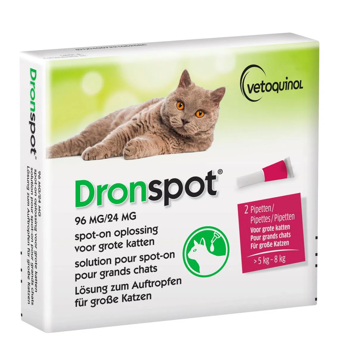 Per gatti grandi fino a 8 kg, 2 pipet