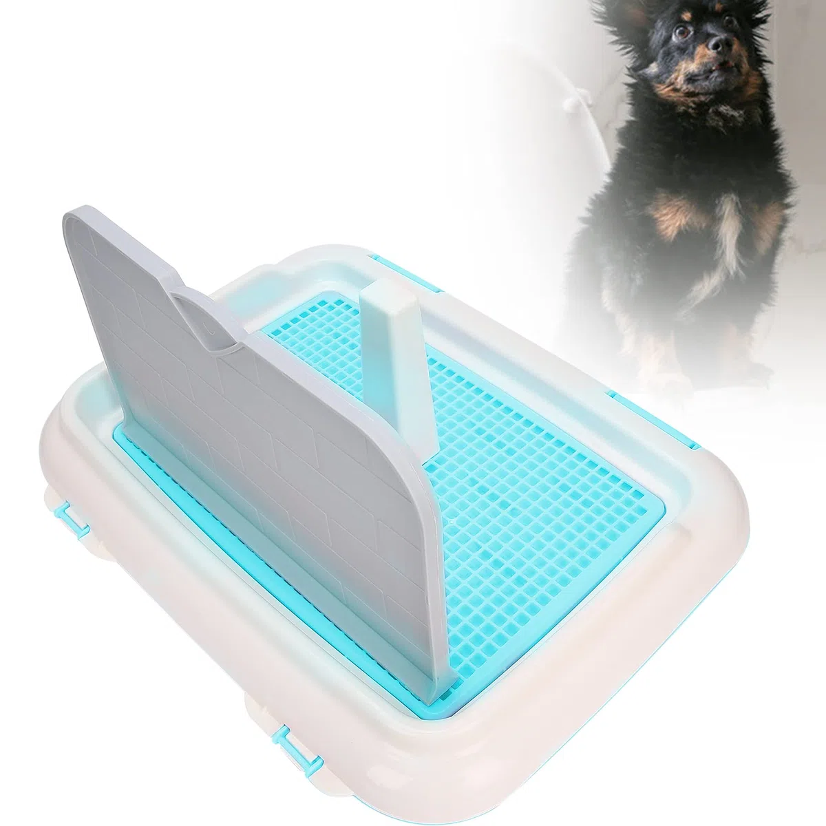 Toilette per Cani, Toilette per Addestramento per Cuccioli da Interno Recinzione per Vasino per Gatti Vassoio per Vasino per Minzione Programmata per Cani, Toilette per Cani per Animali Domestici(Blu)